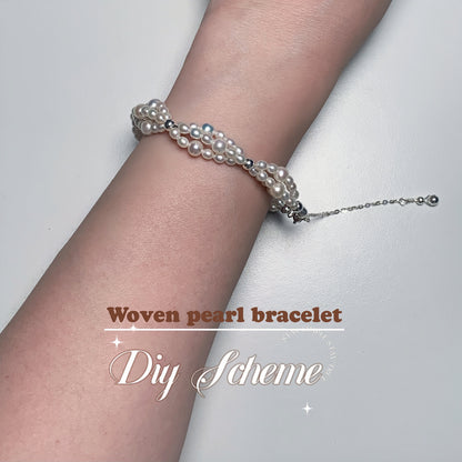 DIY17.Hand-made corn Fresh Water Pearl 925 Silver bracelet
