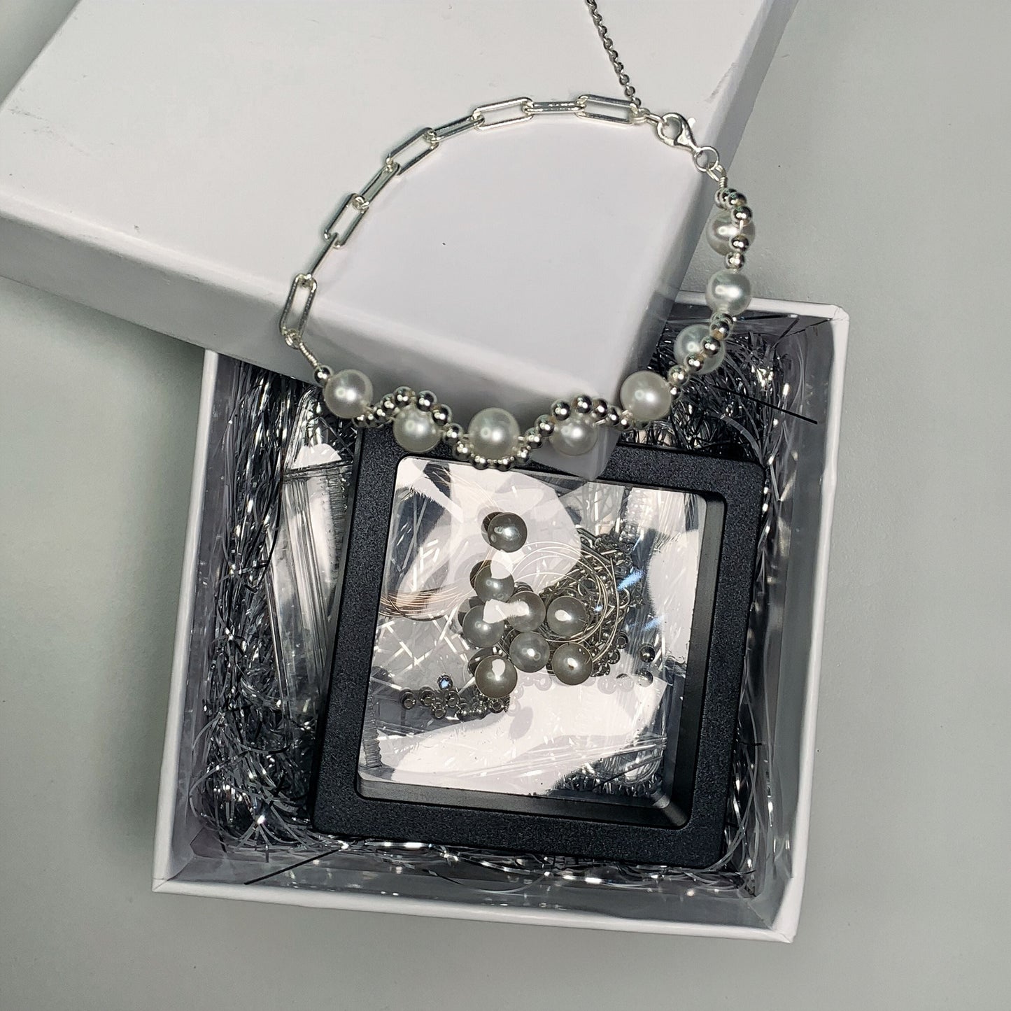 DIY11.Hand made silver pearl wave fresh water pearl 925 silver bracelet