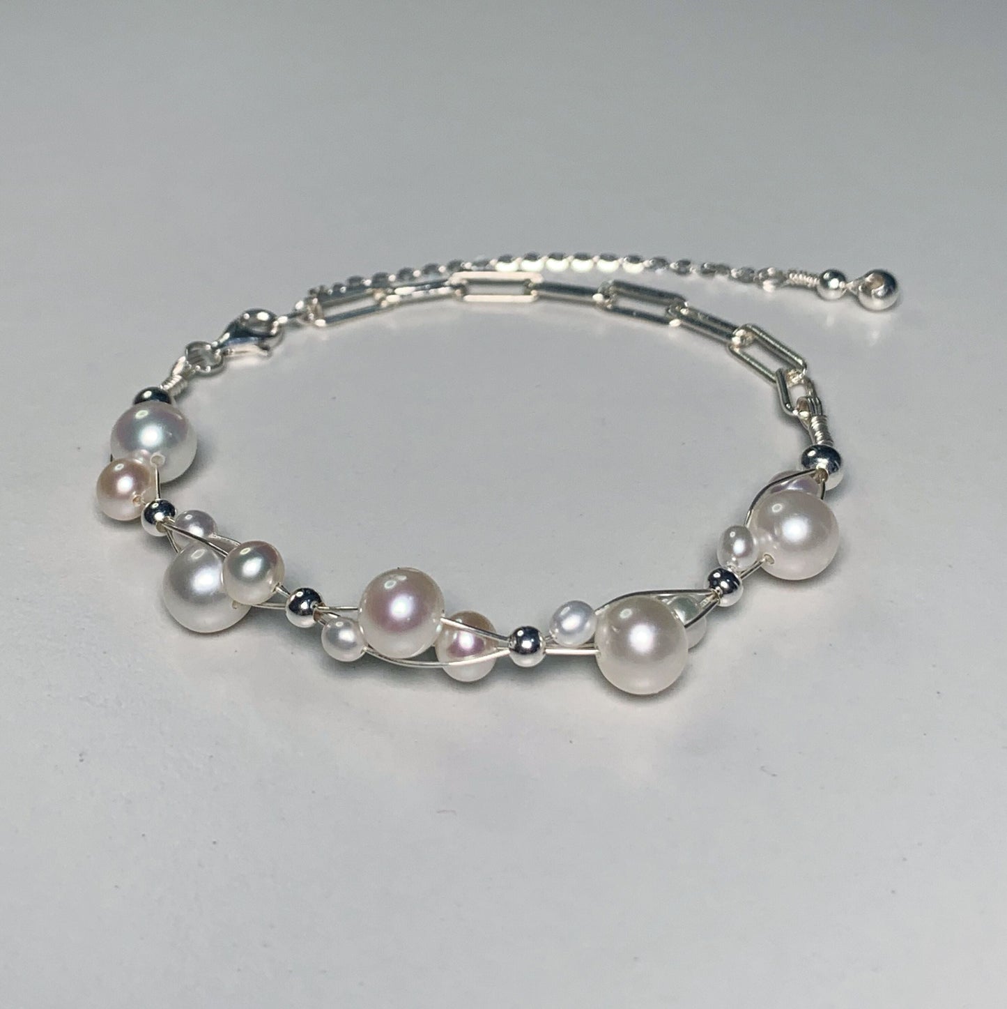DIY9.Hand made stars night sky fresh water pearl 925 silver jewelry