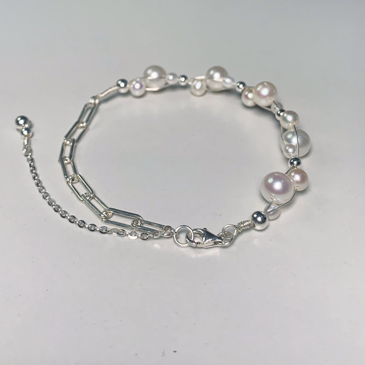 DIY9.Hand made stars night sky fresh water pearl 925 silver jewelry