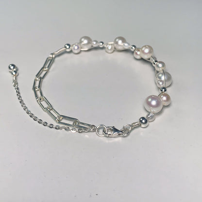 DIY9.Hand made stars night sky fresh water pearl 925 silver jewelry