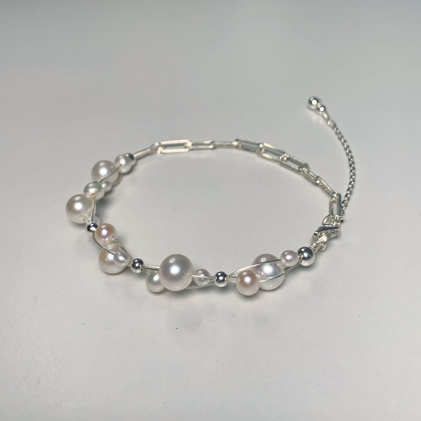 DIY9.Hand made stars night sky fresh water pearl 925 silver jewelry