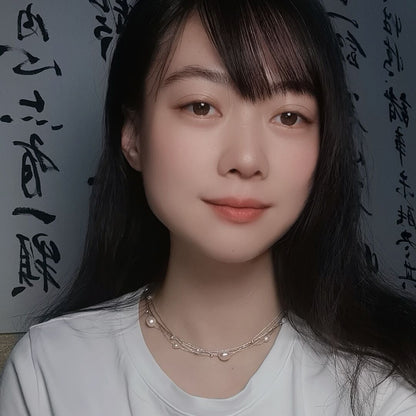 DIY6.Hand-made Galaxy Baroque Fresh Water Pearl 925 Silver Necklace